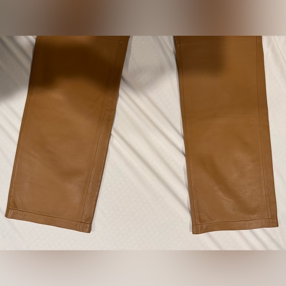 ZEYNEP ARCAY Cool Lamb Skin Leather Pant with Silk lining Color: Biscuit - Picture 4 of 9